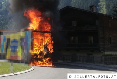 LKW Brand in Kaltenbach endet glimpflich