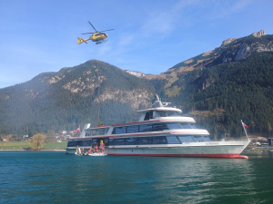 Gemeinsamer Übungseinsatz: Schiffs- und Gebäudebrand am Achensee