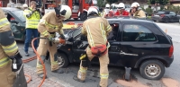 Alarmübung der Feuerwehr Tux mit dem Roten Kreuz