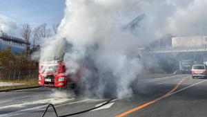 LKW Brand in Wiesing