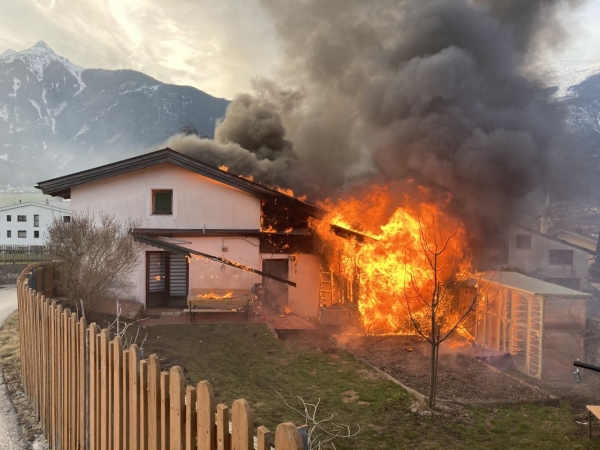 Brand eines Einfamilienhauses in Schwaz